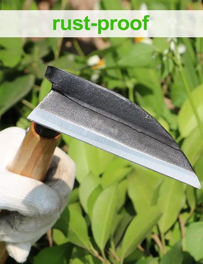 TOYPOPOR Japanese Weeding Sickle Hoe, Gardening Tools, Weed Remover, Hand Weed Cutter, Kama Twisted Scythe with High Carbon Steel Blade for Cutting Grass, Soil loosening, harvesting, Digging by GreenHaven Gardens