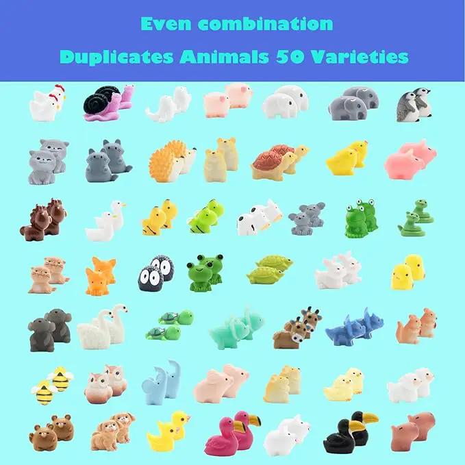 Mini Resin Animals Figurines Set, 100 PCS Tiny Resin Figures for Crafts Landscape Miniature Garden Decor by GreenHaven Gardens