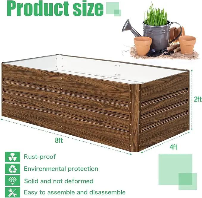 SnugNiture Galvanized Raised Garden Bed 8x4x2FT Outdoor Large Metal Planter Box Steel Kit for Planting Vegetables, Flowers by GreenHaven Gardens