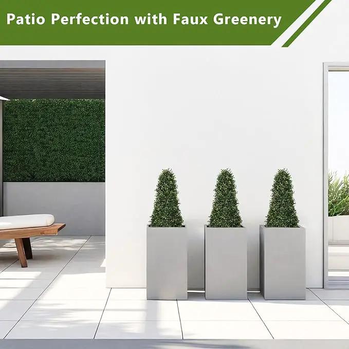 3ft Artificial Boxwood Topiary Trees (Set of 2) - UV Resistant Faux Plants Outdoor, Realistic 36" Fake Cone Bushes and Shrubs for Front Porch, Planter, Patio - Low Maintenance & Evergreen by GreenHaven Gardens