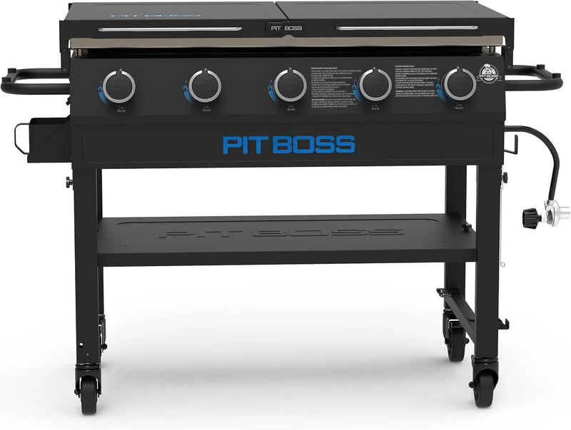 Pit Boss 11004 5-Burner with Folding Shelves Griddle, Black by GreenHaven Gardens
