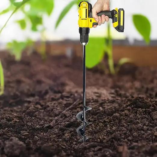 Utoolmart Auger Drill Bit for Planting Set of 3, (1.6x8.7, 1.8x14, 3.1x12) Easy Planter Garden Auger - Bulb & Bedding Plant Augers - Posthole Digger for 3/8” Hex Drive Drill by GreenHaven Gardens