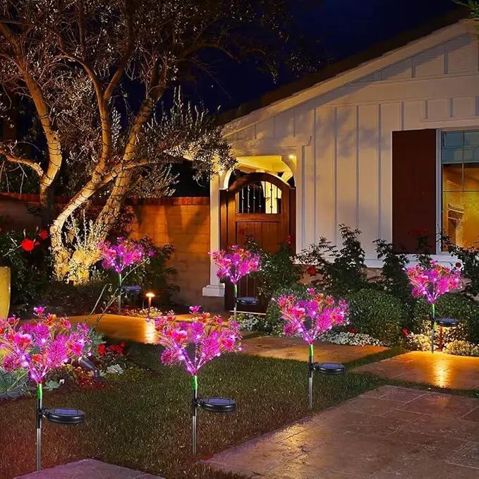 Neporal Garden Solar Lights Outdoor Waterproof IP65, 2PK Phalaenopsis Solar Flowers Solar Garden Lights Waterproof for Patio Decor, Yard Decor,Gardening Gifts for Women by GreenHaven Gardens