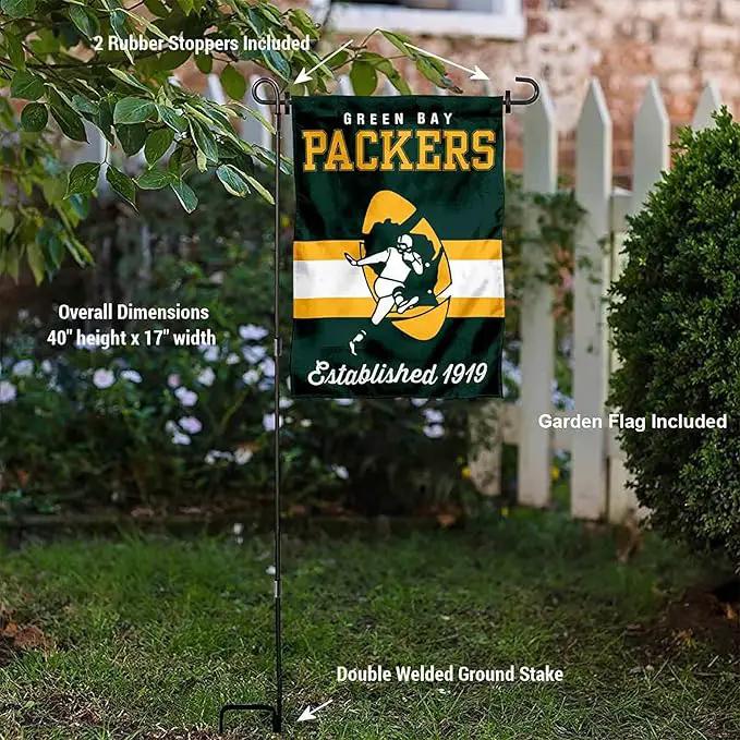 WinCraft Green Bay Packers Throwback Retro Vintage Garden Flag and Flagpole Mount by GreenHaven Gardens