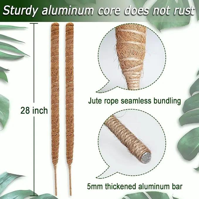 2 Pack Moss Pole, 28 Inch Bendable Moss Pole for Plants Monstera, Moss Poles for Climbing Plants Indoor, Coir Plant Pole Sticks Support Stakes for Potted Plant, Pothos, Philodendron by GreenHaven Gardens