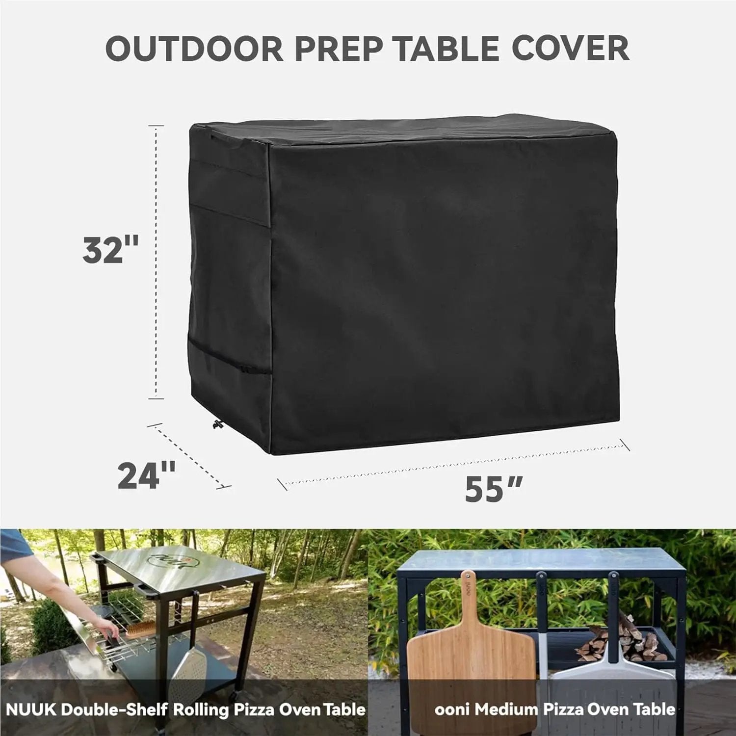 Outdoor Prep Table Cover - Heavy Duty Waterproof Cover for Keter Unity Small Portable Table, Compatible with 55 inch Outdoor Utility Cart and Storage Cabinet by GreenHaven Gardens