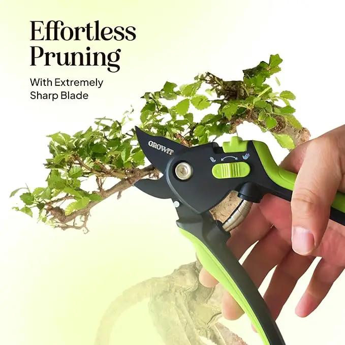 Ultra Sharp Pruning Shears Hedge Clipper – Cuts 3X Easier, Dual-Size Opening, Weak Hand Arthritis Clippers, Rust-Resistant Pruner, Effortlessly Cuts by GreenHaven Gardens