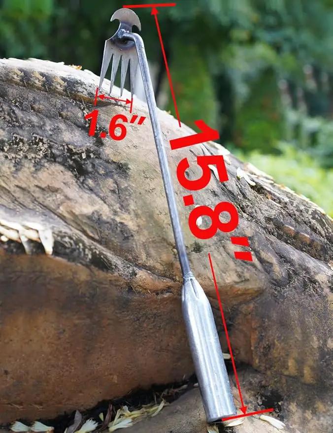 TOYPOPOR New Weeding Artifact Uprooting Weeding Tool, 16" Weed Puller, 4 Teeth Manganese Steel Forged Hand Pulling Weeder for Garden Yard Farm Weed Removal by GreenHaven Gardens