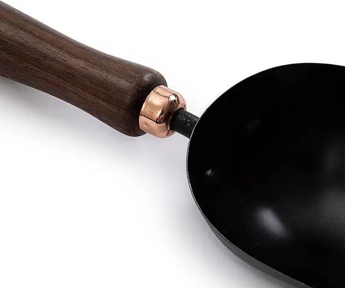 Barebones Garden Scoop - Garden Spoon - Stainless Steel Small Hand Shovel for Transplanting, Digging, and Planting - Great Home Gardening Hand Tools (Walnut/Black) by GreenHaven Gardens