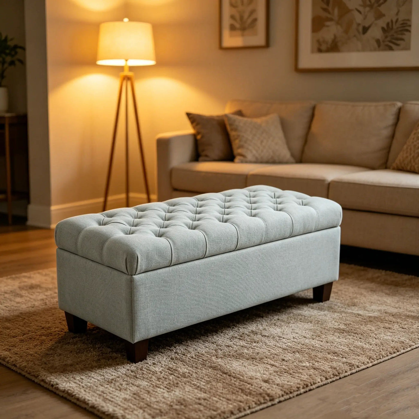 Storage Ottoman Bench With Safety Hinges by HouseOfZazla