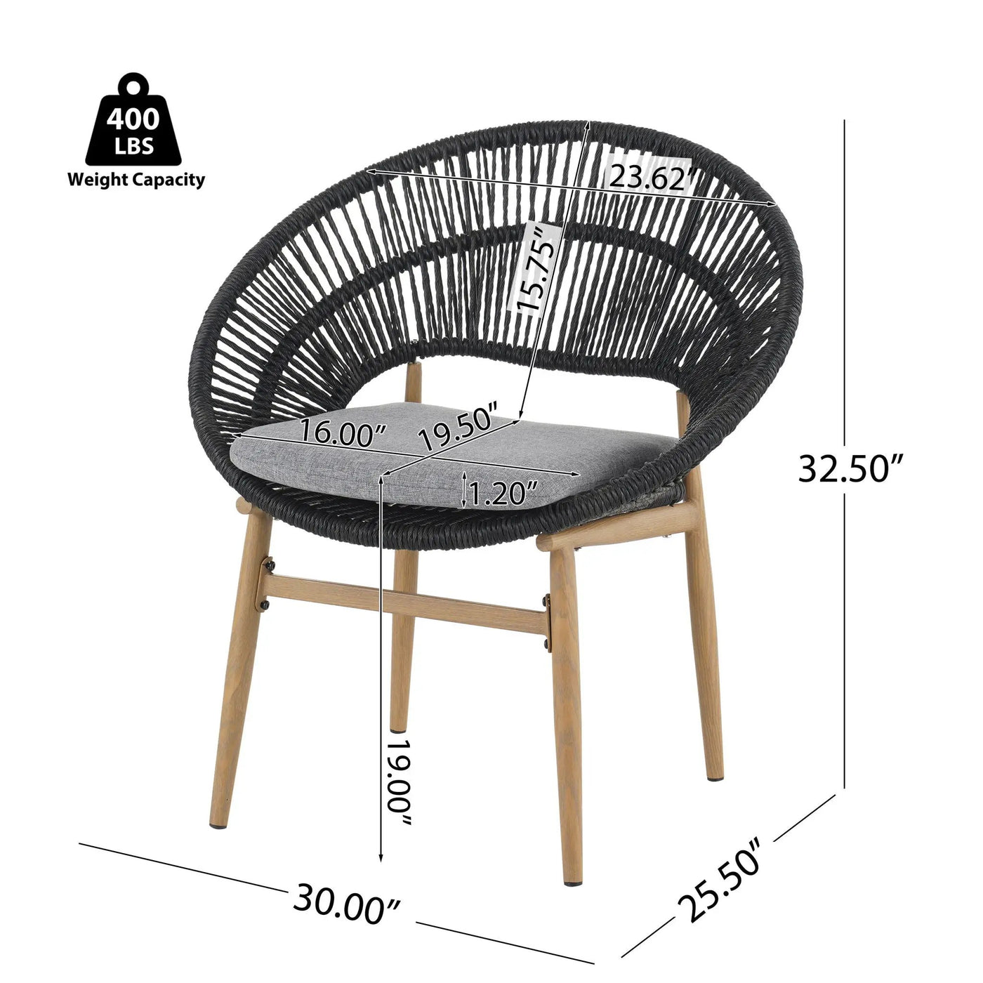 Cyril - Outdoor Papasan Style Dining Chair (Set of 2) by HouseOfZazla