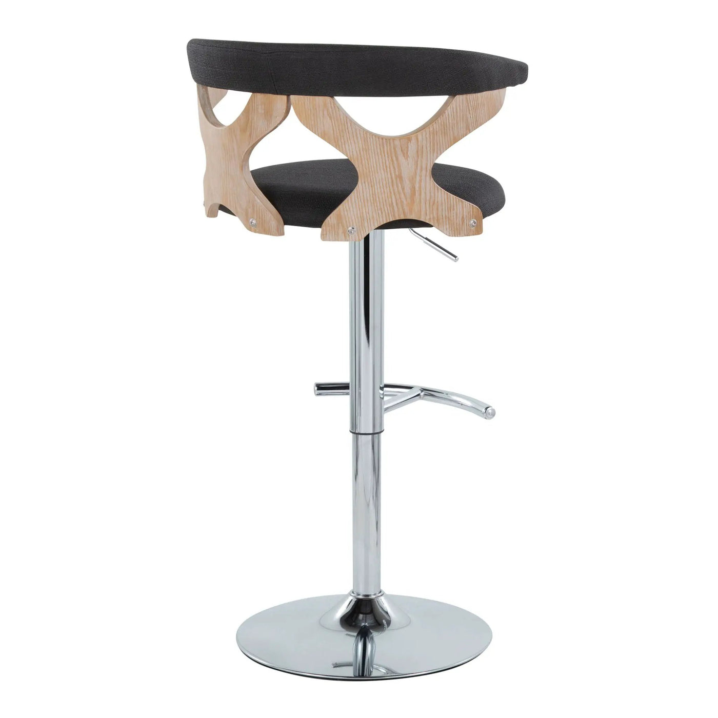Gardenia - Contemporary Adjustable Barstool With Swivel / Rounded T Footrest (Set of 2) by HouseOfZazla