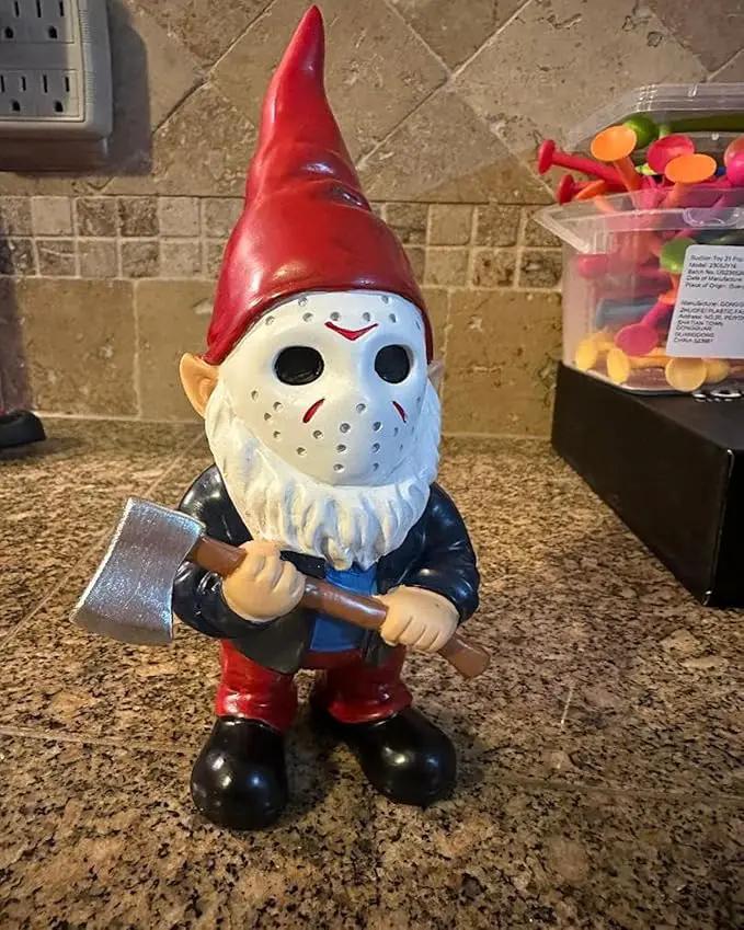 Garden Gnomes Halloween Decorations Gift Christmas Gnome Home Decor Gnome Statue Holding Axe by GreenHaven Gardens