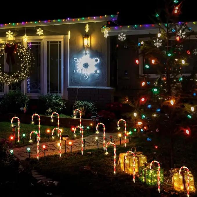 22" Candy Cane Lights Outdoor Pathway 2PK 24 PCS Candy Cane Christmas Decorations 8 Modes Solar Candy Cane Lights with Star Total 25FT Christmas Pathway Lights Outdoor for Xmas Yard Garden Walkway by GreenHaven Gardens