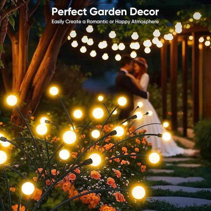 Solar Lights Outdoor Waterproof: 8 Pack 64 LED Firefly Garden Solar Powered Lamps - Bright Outside Pathway Lighting Modern Yard Patio Decorations - 2025 Unique Design Sway by Wind & Dancing by GreenHaven Gardens