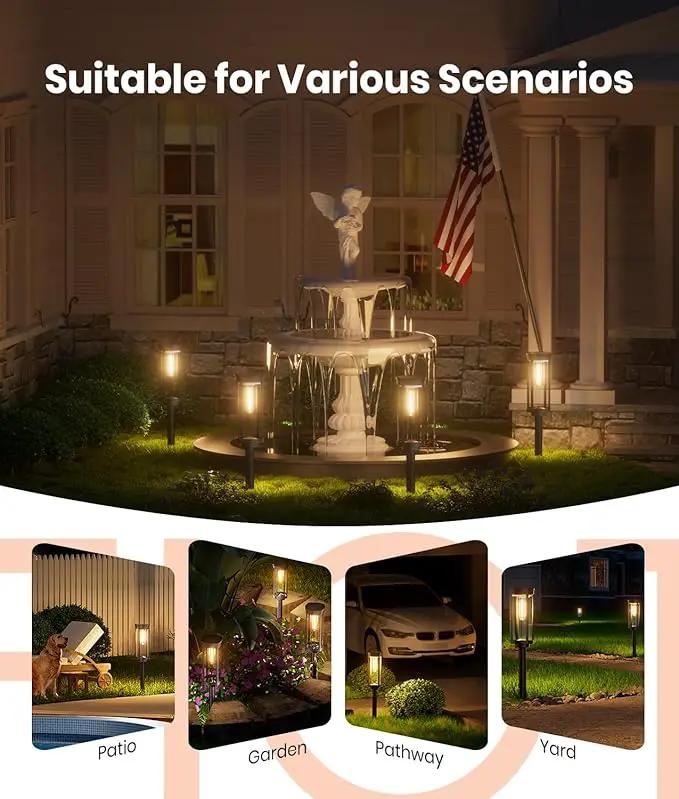 Solar Pathway Lights Outdoor Solar Lights Outdoor, IP65 Waterproof Auto On/Off Solar Garden Lights Solar Powered Landscape Lighting for Yard Walkway Driveway Pathway (Warm White, 6pack) by GreenHaven Gardens