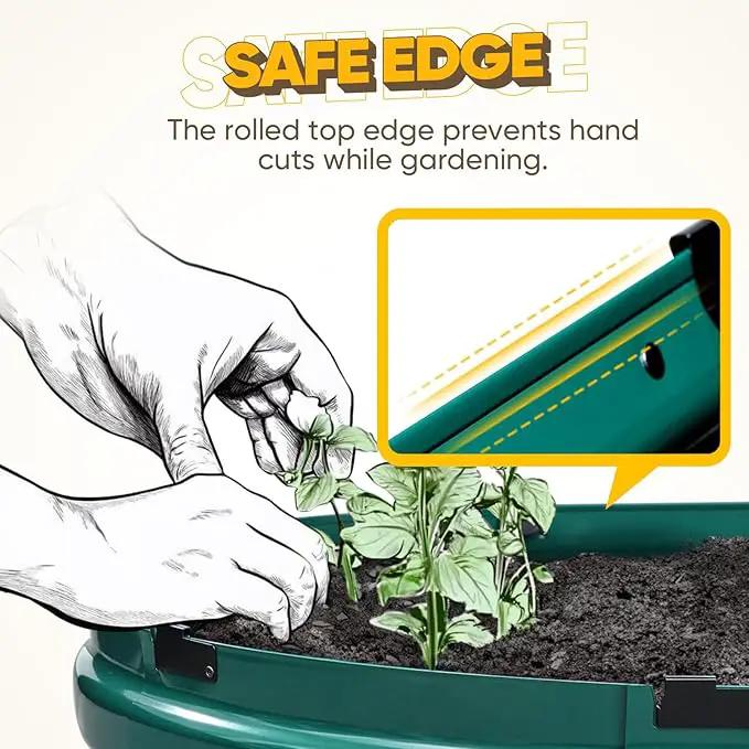 KING BIRD Raised Garden Bed Kit 2025 Upgraded 10-Minute Assembly Galvanized Planter Garden Box Outdoor for Gardening, Vegetables, Flowers, 47x24x12 in, Green by GreenHaven Gardens