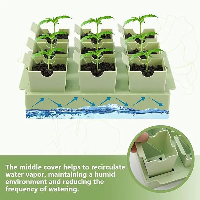 Green Bazzar Seed Starter Tray with Handle, 9 Individual Cells, Reusable Plant Germination Trays with Humidity Lid, Ideal for Germinating Seeds Indoors & Transplanting Outdoors, Durable & Easy to Use by GreenHaven Gardens