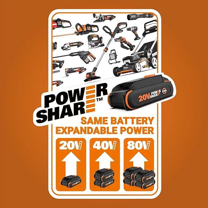 WORX 40V 17" Cordless Lawn Mower for Small Yards, 2-in-1 Electric Mower Cuts Quiet, Compact & Lightweight Push Lawn Mower with 7-Position Height Adjustment – 2 Batteries & Charger Included by GreenHaven Gardens
