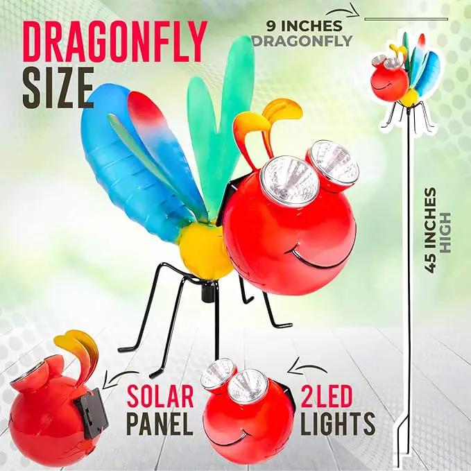 Dragonfly Garden Decor - Shefio Metal Yard Art Specializes In Products That Enhance Outdoor Spaces - Creates A Magical Garden Ambiance - Whimsical Garden Decor by GreenHaven Gardens