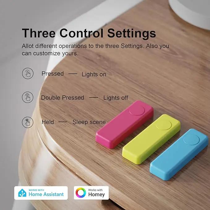 THIRDREALITY ZigBee Smart Button 3 Pack, Red Blue Yellow, 3-Way Remote Control, Require Zigbee hub, Work with SmartThings, Aeotec, Hubitat, Home Assistant, Third Reality Hub, Battery Included. by GreenHaven Gardens