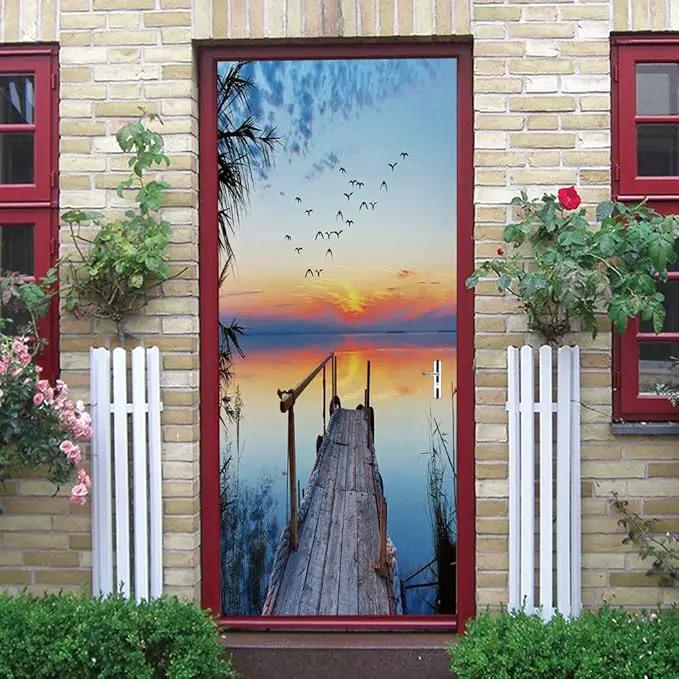 3D Door Stickers Murals - Peel & Stick Wallpaper - Self-Adhesive Decals - Removable PVC - Waterproof - Bedroom & Living Room - 31.5" x 78.7" by GreenHaven Gardens