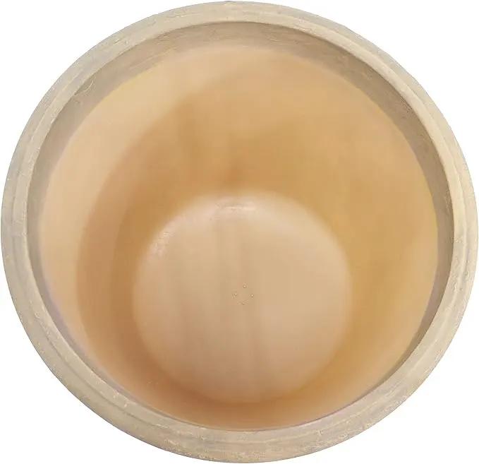 Sunnydaze 24-Inch Anjelica Large Plastic Pot for Plants - Outdoor Polyresin Round Planter with Drillable Drainage Holes - Beige - 4pk by GreenHaven Gardens