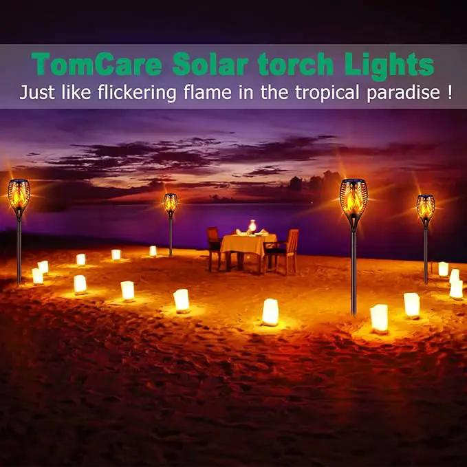 TomCare Solar Lights Upgraded, 43" Waterproof Flickering Flames 96 LED Torches Lights Outdoor Solar Landscape Decoration Lighting Dusk to Dawn Auto On/Off Pathway Lights for Garden Patio Driveway (4) by GreenHaven Gardens