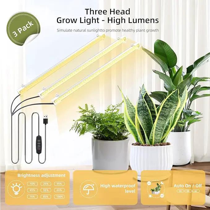 Hanging Plant Stand with Grow Light, 3 Tier Metal Plant Stand for Indoor Plants Multiple, Large Plant Shelf Display Holder, Ladder Shape Plant Rack for Living Room, Patio, Balcony by GreenHaven Gardens