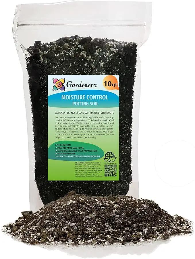 Organic Moisture Control Potting Mix - Absorbs 33% More Water Than Basic Potting Soil - 10 Quart by GreenHaven Gardens