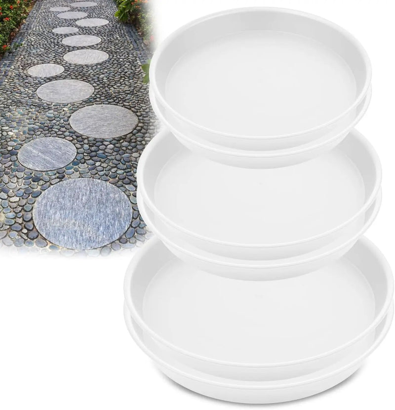 3 Size Round Stepping Stone Molds, 6 Pcs 8.8''/10''/ 11.2'' Reusable Concrete Mold for Garden Stepping Stones Large Tray for Concrete and Stained Glass for Garden Walk Way by GreenHaven Gardens