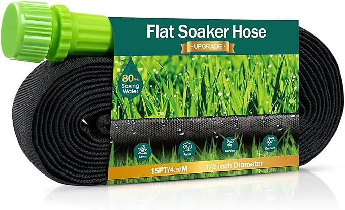 Soaker Hose 15ft for Garden Beds, Drip Irrigation Hose Saves 80% Water, Leak Proof Sprinkler Hose For Garden, Lawn, Flower Bed, Vegetable Field (15FT) by GreenHaven Gardens