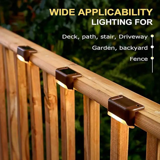 Solar Deck Lights Outdoor, 16 Pack Solar Step Lights LED Waterproof Patio Decor Solar Lights for Outside Railing, Stairs, Fence, Post, Yard and Driveway, Warm White by GreenHaven Gardens