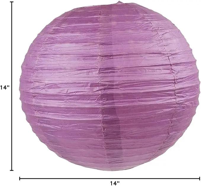 WYZworks - Round Paper Lanterns 10 Pack (Purple Plum, 14") - Hanging Paper Lanterns Lamp for Wedding, Birthday, Party and Home Decorations with 8", 10", 12", 14", 16" Option by GreenHaven Gardens