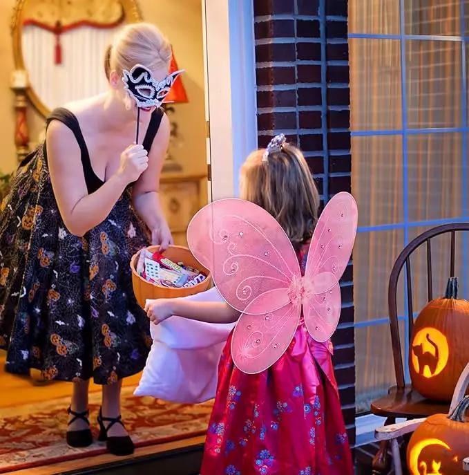 LOLASATURDAYS- Fairy Wings, Butterfly Wings, Fairy Wings Kids, Fairy Costume, Alas, Wings Costume, Tinkerbell Wings, Fairy Wings for Girls, Set of 6 (22" x 15") by GreenHaven Gardens