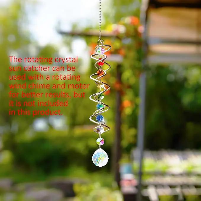 H&D HYALINE & DORA Sun Catchers for Windows,Crystal Sun Catcher with Seven Chakra Beads,Decorative Wind Spinner Tail Suncatcher for Indoor Christmas Decoration17.7in by GreenHaven Gardens