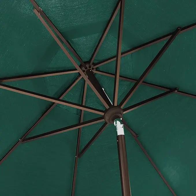 EliteShade USA 10-Year-Non-Fading 9Ft Market Umbrella Patio Umbrella Outdoor Table Umbrella with Ventilation, Forest Green by GreenHaven Gardens