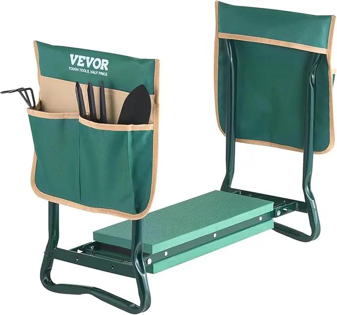 VEVOR Garden Kneeler and Seat Heavy Duty, Portable Garden Stool with 6'' EVA Kneeling Pad and 2 Tool Bags, Folding Garden Bench to Relieve Knee & Back Pain, Great Gifts for Seniors, Family Gardeners by GreenHaven Gardens