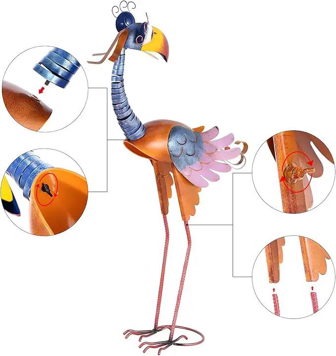 Tooarts Metal Garden Bird Statue Standing Animal Backyard Ornaments Outdoor Sculpture for Lawn Patio Art Decoration by GreenHaven Gardens