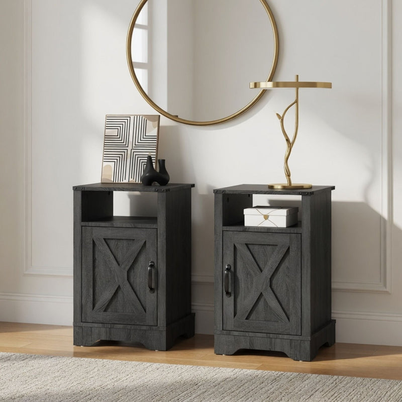 Farmhouse Nightstand, Charging Station & Storage by HouseOfZazla