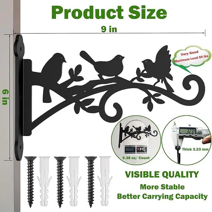 2 Pack Hanging Plant Hanger Outdoor 9-in Hanging Basket Wall Hooks - Heavy Duty Metal Plant Bracket Hook for Hanging Flower Baskets,Bird Feeder by GreenHaven Gardens