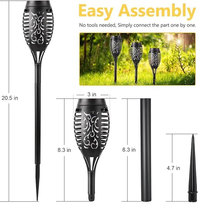 Toodour Solar Torch Flame Lights, 12 Pack Solar Light Outdoor with Flickering Flame, Waterproof Pathway Lights Landscape Decoration Lighting for Garden, Lawn, Yard, Outdoor Decorations by GreenHaven Gardens