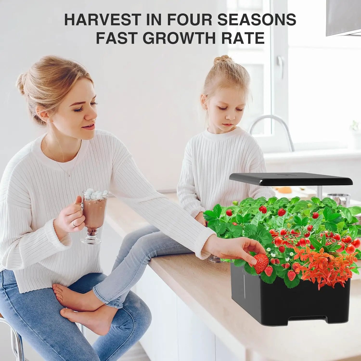 Hydroponics Growing System Herb Garden - MUFGA 18 Pods Indoor Gardening System with LED Grow Light, Plants Germination Kit(No Seeds) with Pump System, Adjustable Height Up to 17.7" for Home, Black by GreenHaven Gardens