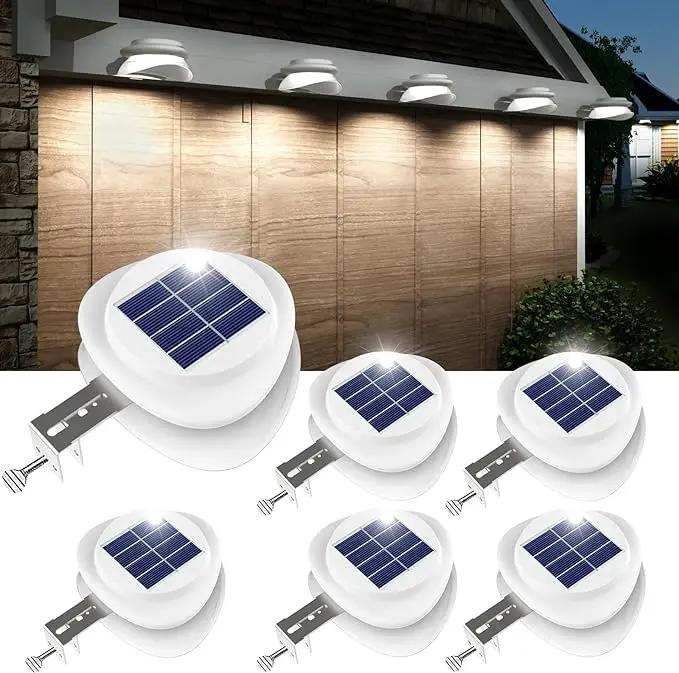 ROSHWEY Gutter Lights Solar Powered, 6 Pack Solar Patio Decor Lights with 9 LED Waterproof Fence Light for Eaves Garage Garden Landscape Pathway (Cool White) by GreenHaven Gardens