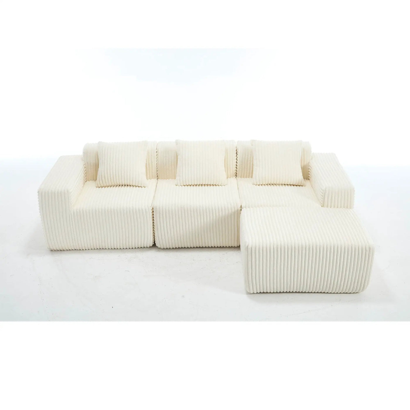 L - Shape Modern Minimalist Modular Sectional Sofa, Upholstered Cloud Couch With Deep Seats by Unique Piece Furniture