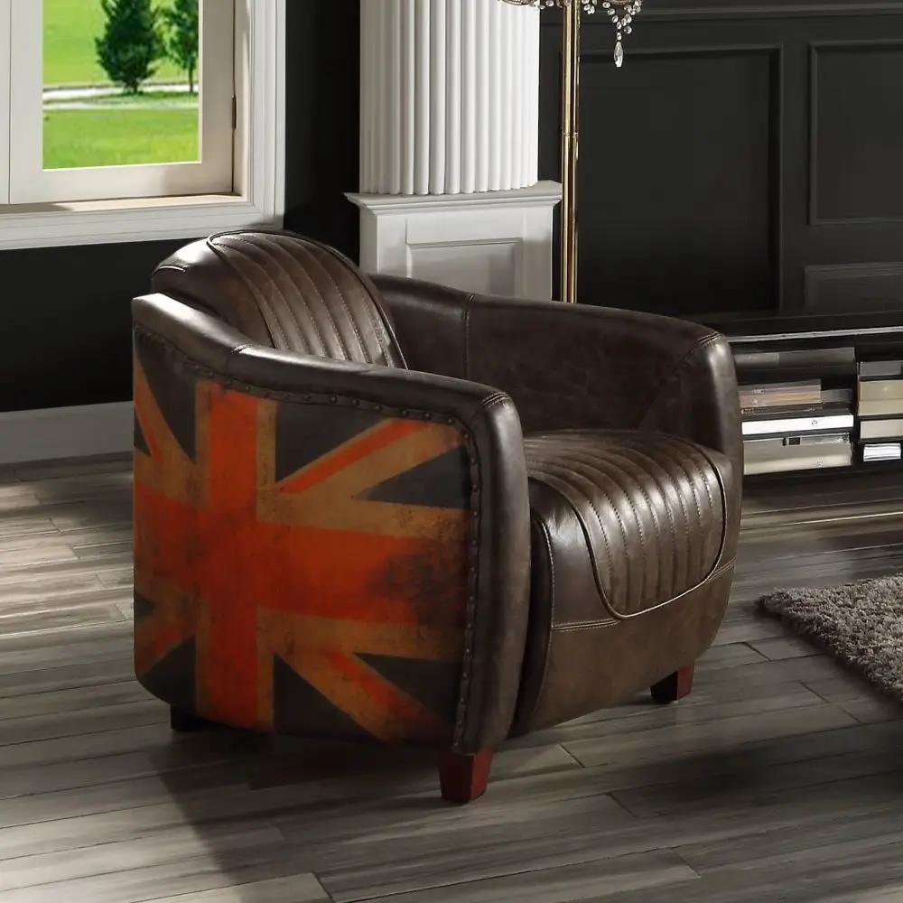 Brancaster - Chair - Antique Slate Top Grain Leather by Unique Piece Furniture