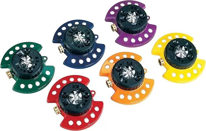 Dramm Metal Base, Green 15024 ColorStorm 9-Pattern Turret Sprinkler with Heavy-Duty Meta by GreenHaven Gardens