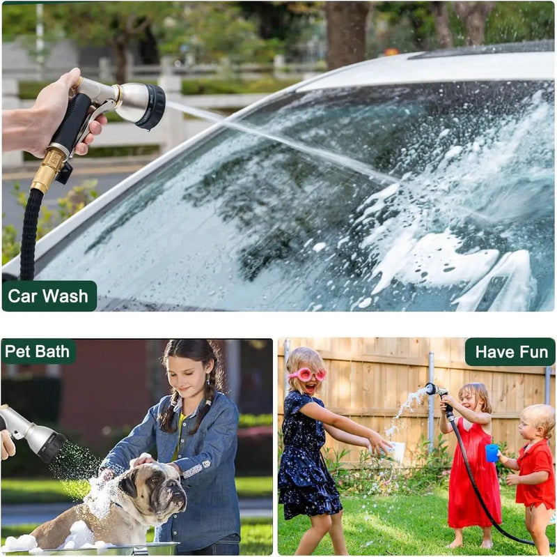 FANHAO Garden Hose Nozzle, 100% Heavy Duty Metal Water Hose Nozzle Sprayer with 7 Spray Patterns, High Pressure Hand Sprayer with Ergonomic Handle for Watering Plants & Lawns, Washing Cars & Pets by GreenHaven Gardens