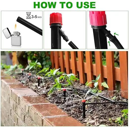 Drip Irrigation System Kit,100FT Adjustable Drip Watering Plant System with 5/16" and 1/4" Irrigation Tubing Hose,Drip Emitters,Lock Barbed Tee Fittings for Garden and Raised Beds,Greenhouse,Yard,Lawn by GreenHaven Gardens
