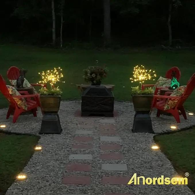 Anordsem Solar Lights Outdoor Waterproof: Garden Light Solar Powered for Yard Outside - Sparkler Fireworks Twinkle Lighting Path Decor 2 Pack - LED Starburst Gardening Gifts for Women Mom Wife by GreenHaven Gardens